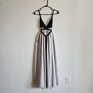 Zara S Spaghetti Strap Maxi - Black and Green